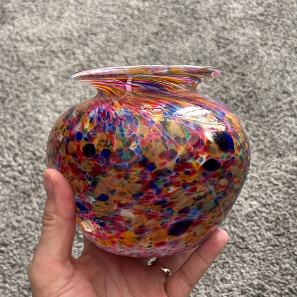 Colorful Handblown Glass Vase